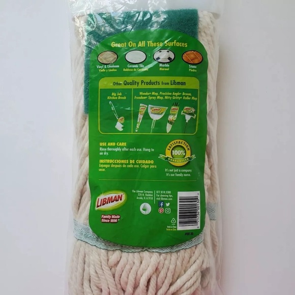 New Libman Absorbent Mop Refill With Scrubber Pad - Picture 3 of 8